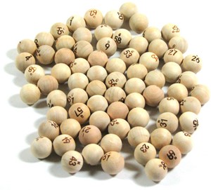 Bingoballen 75 stuks Hout