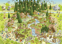 Funky Zoo - Black Forest Habitat Puzzel (1000 stukjes)-2