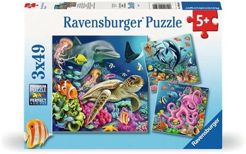 Betoverende Onderwaterwereld Puzzel (3 x 49 stukjes)