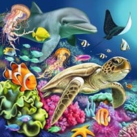 Betoverende Onderwaterwereld Puzzel (3 x 49 stukjes)-2