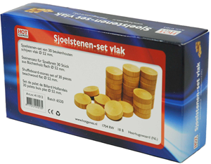 HOT Games Sjoelstenen Set 52mm Holgedraaid (30 stuks)
