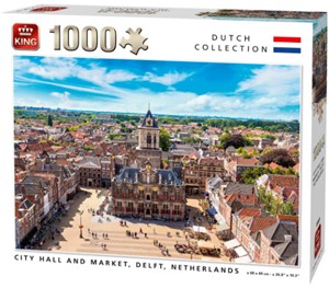 Afbeelding van het spel City Hall and Market, Delft Puzzel (1000 stukjes)