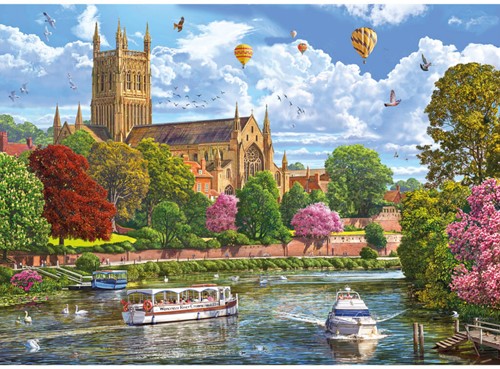 Steve Crisp - Worcester from the River Puzzel (1000 stukjes)-2