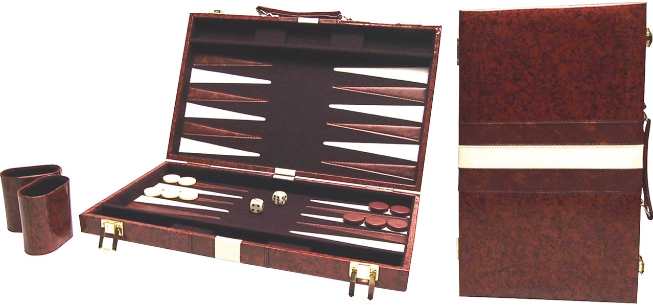 Paar impliciet Of later Backgammon Koffer Bruin (38 cm) - kopen bij Spellenrijk.nl