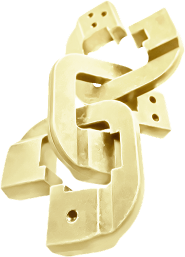 Mini Huzzle Cast Puzzle - Chain Gold (level 6)-2