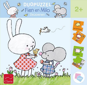 Afbeelding van het spelletje Clavis - Fien en Milo Seizoenen Puzzel (2 x 12 stukjes)
