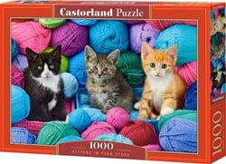 Kittens in Yarn Store Puzzel (1000 stukjes)