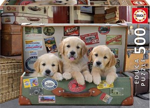 Afbeelding van het spelletje Puppy Bagage Puzzel (500 stukjes)