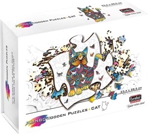 Afbeelding van het spelletje Rainbow Houten Puzzel - Kat (99 stukjes)