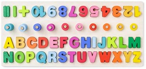 Afbeelding van het spelletje Woody - Leerbord met Cijfers + Letters