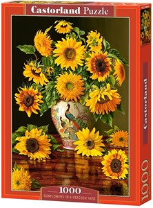 Afbeelding van het spelletje Sunflowers in a Peacock Vase Puzzel (1000 stukjes)