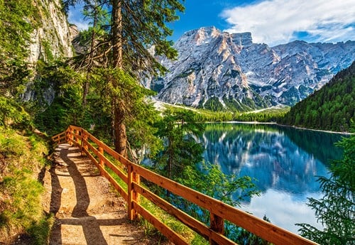 Braies Lake, Italy Puzzel (1000 stukjes)-2