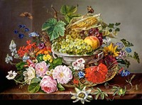 Still Life with Flowers and Fruit Basket Puzzel (2000 stukjes)-2