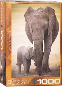 Afbeelding van het spel Elephant & Baby Puzzel (1000 stukjes)