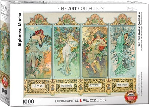 Four Seasons - Alphonse Mucha Puzzel (1000 stukjes)