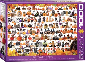 Afbeelding van het spelletje Halloween Puppies and Kittens Puzzel (1000 stukjes)