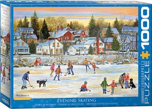 Afbeelding van het spelletje Evening Skating - Patricia Bourque Puzzel (1000 stukjes)