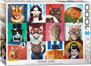 Afbeelding van het spelletje Funny Cats - Lucia Heffernan Puzzel (1000 stukjes)