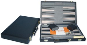 Backgammon Koffer Zwart effen 38 cm