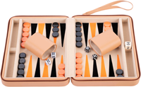 Portable Backgammon met Afsluitrits (Beige)-2