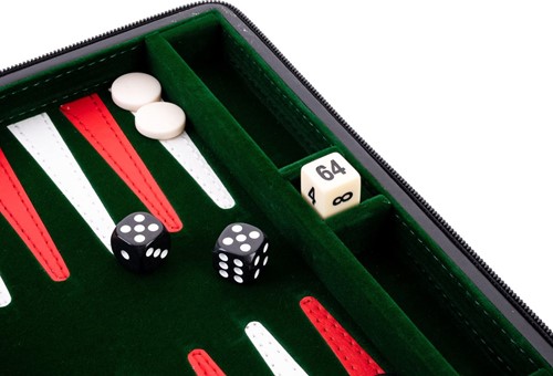 Portable Backgammon met Afsluitrits (Zwart)-2