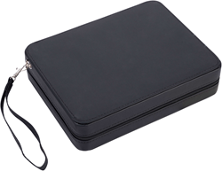 Portable Backgammon met Afsluitrits (Zwart)