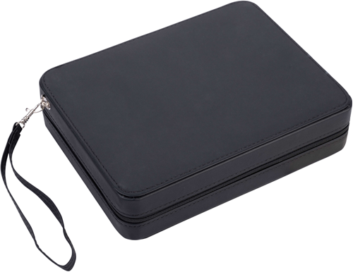Portable Backgammon met Afsluitrits (Zwart)