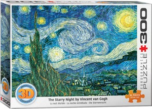 Afbeelding van het spelletje Starry Night - Vincent van Gogh 3D Lenticular (300 stukjes)