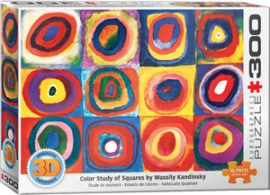 Afbeelding van het spelletje Color Study of Squares - Wassily Kandinsky 3D Lenticular (300 stukjes)