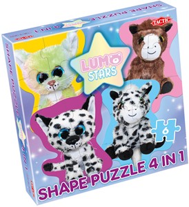 Afbeelding van het spel Lumo Stars - 4 in 1 Vormpuzzel (Katten & Veulens)