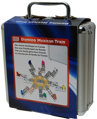 Mexican Train Domino in Aluminium Koffer (Dubbel 12)