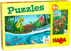 Afbeelding van het spelletje Puzzels Dino's (2 x 24 stukjes)