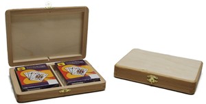 Afbeelding van het spelletje Speelkaartenkist + 2 decks pokerkaarten