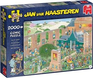 Afbeelding van het spelletje Jan van Haasteren - De Kunstmarkt Puzzel (2000 stukjes)