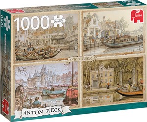 Afbeelding van het spel Anton Pieck - Boten in de Gracht Puzzel (1000 stukjes)