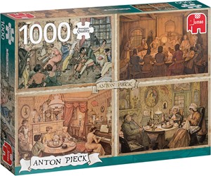 Afbeelding van het spelletje Anton Pieck - Vermaak in de Woonkamer Puzzel (1000 stukjes)