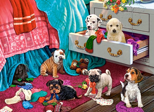 Puppies in the Bedroom Puzzel (300 stukjes)-2