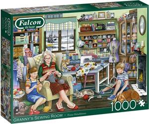 Afbeelding van het spelletje Falcon - Granny's Sewing Room Puzzel (1000 stukjes)