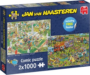 Afbeelding van het spelletje Jan van Haasteren - Food Festival Puzzel (2 x 1000 stukjes)