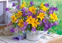 Bouquet of Lilies and Bellflowers Puzzel (1000 stukjes)-2