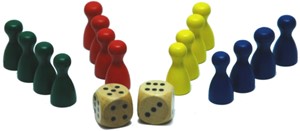 Houten Pionnen - Dobbelstenen Set