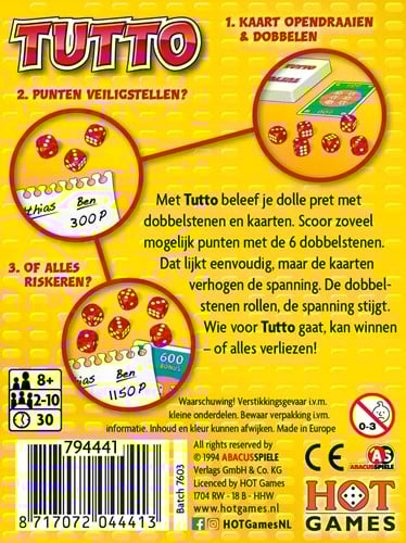 Tutto - Dobbelspel achterkant verpakking