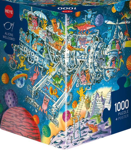 Triangle Box - Aliens Welcome! Puzzel (1000 stukjes)
