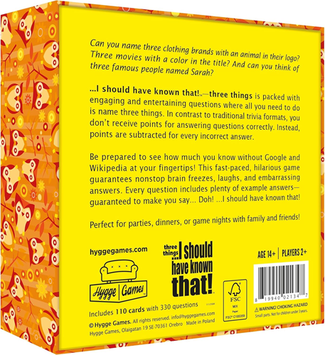 I Shoud Have Known - 3 Things - Card game-2