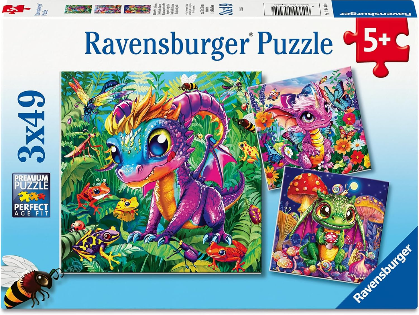 Baby Garden Dragons Puzzel (3x49 stukjes) - kopen bij Spellenrijk.nl