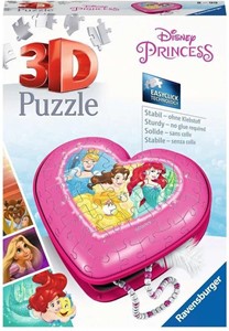 Afbeelding van het spelletje 3D Puzzel - Disney Princess Hartendoosje (54 stukjes)