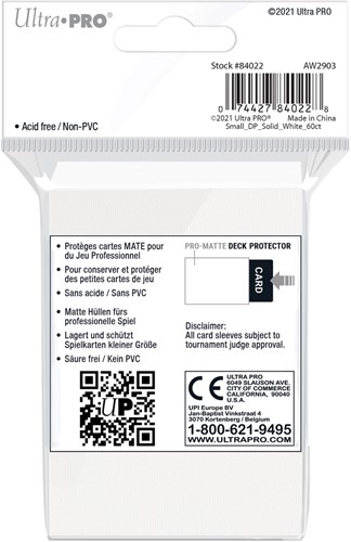 Sleeves Pro-Matte - Small Wit (62x89 mm)-2