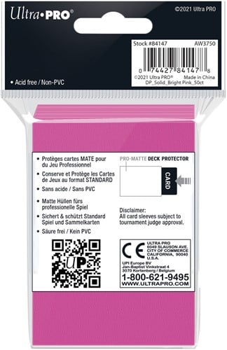 Sleeves Pro-Matte - Standaard Fel Roze (66x91 mm)-2