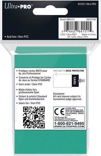 Sleeves Pro-Matte - Standaard Aqua (66x91 mm)-2