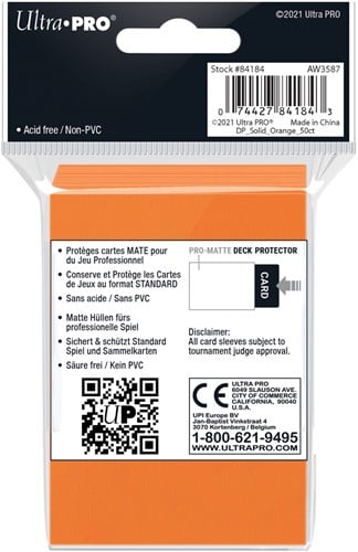 Sleeves Pro-Matte - Standaard Oranje (66x91 mm)-2
